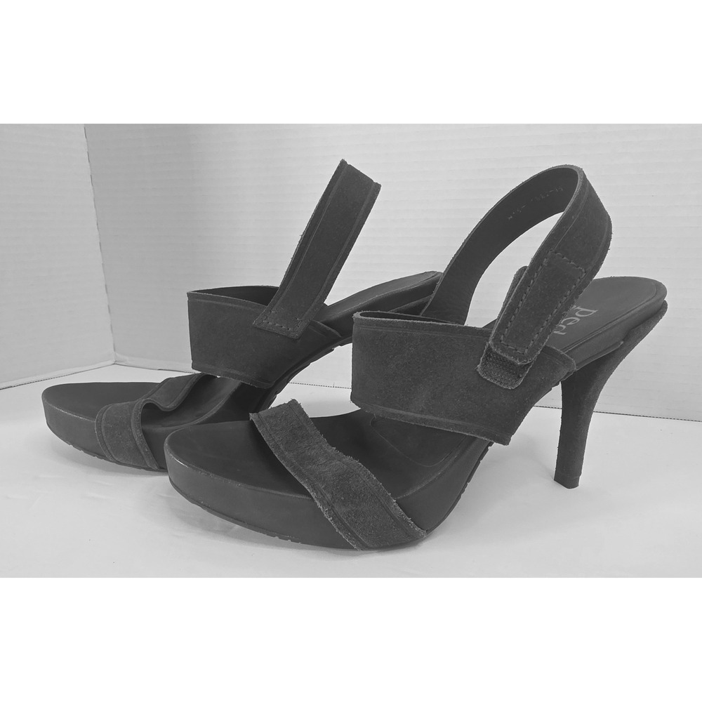 Pedro Garcia Charcoal Grey Suede Platform Stiletto Sandals Made in Spain 39.5